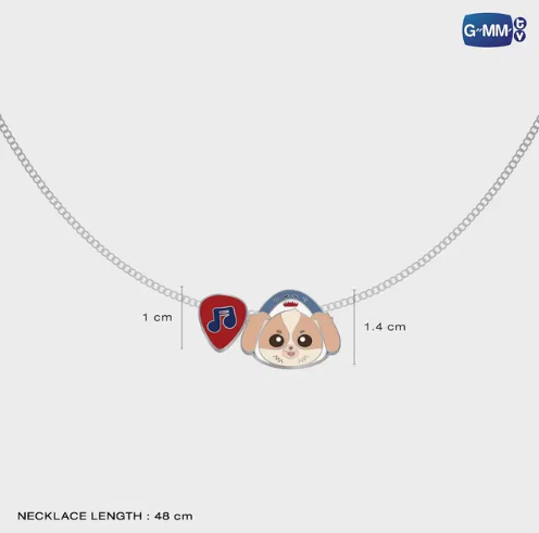WESLEY charm necklace size guide 48cm stainless steel chain with guitar pick charm pendant dimensions GMMTV official
