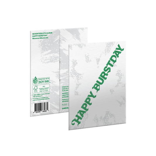 SEVENTEEN 5th Album ‘HAPPY BURSTDAY’ Weverse Albums Version, front and back cover, official K-pop merchandise.