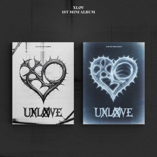 XLOV 1st Mini Album [UXLXVE] cover designs showing both N and O versions side by side.