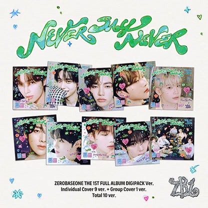 Front cover of ZEROBASEONE 1st Full Album [NEVER SAY NEVER] DIGIPACK version.