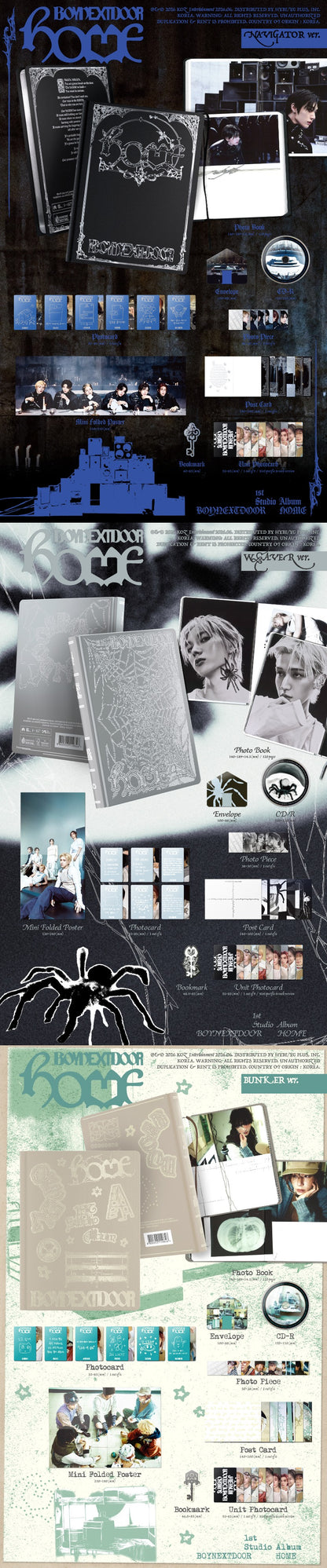 BOYNEXTDOOR HOME 1st studio album inclusions preview official K pop album contents photobook CD photocards postcards