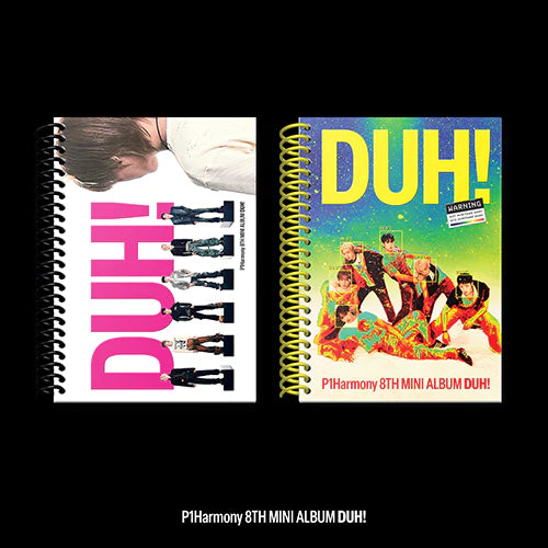 P1Harmony 8th Mini Album [DUH!] (D Version and U Version) front covers, official K-pop album with random photocard.