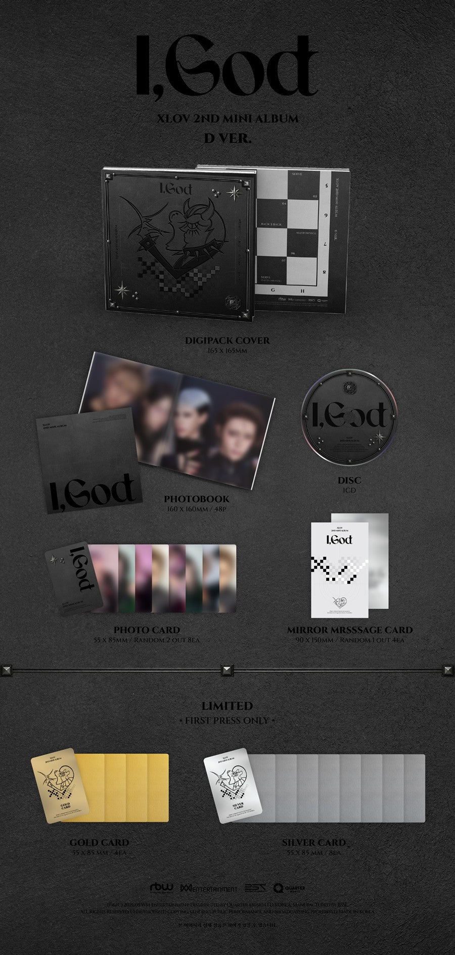 PRE ORDER XLOV 2nd Mini Album I, God Digipack Ver. Official K Pop
